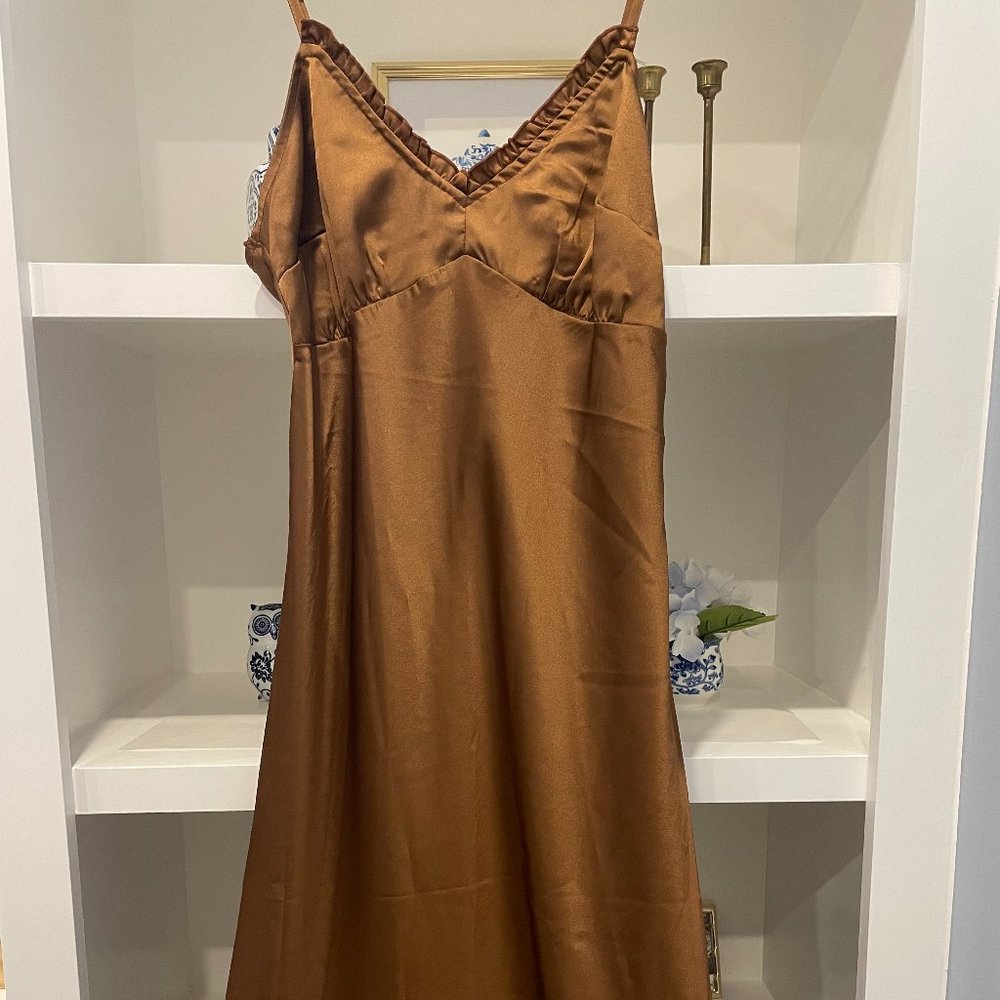 Slip Dress - Bronze/Copper color - Size Small